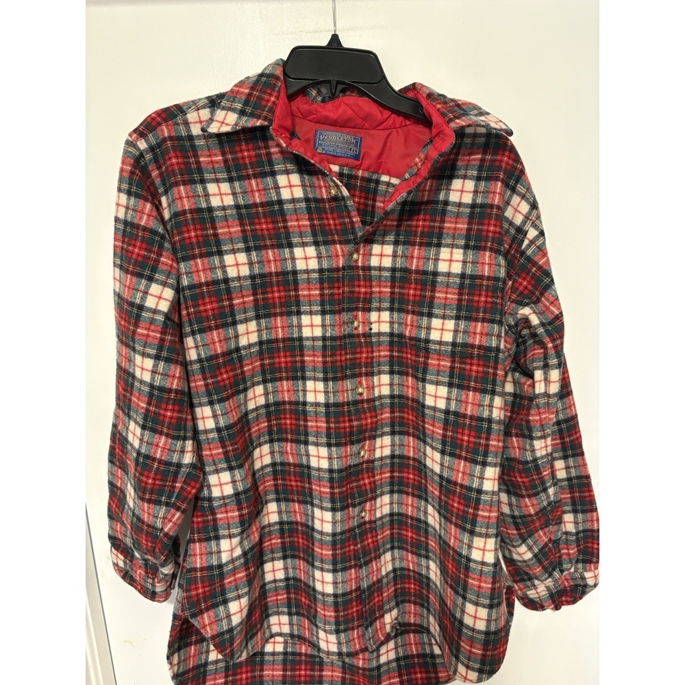 Vintage Plaid Wool Flannel Shirt Size L
